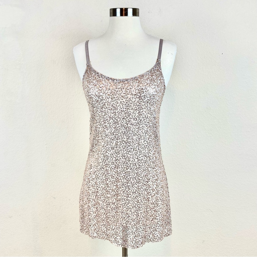 h.i.p Sequin Sheer Adjustable Spaghetti Strap Camisole/Top